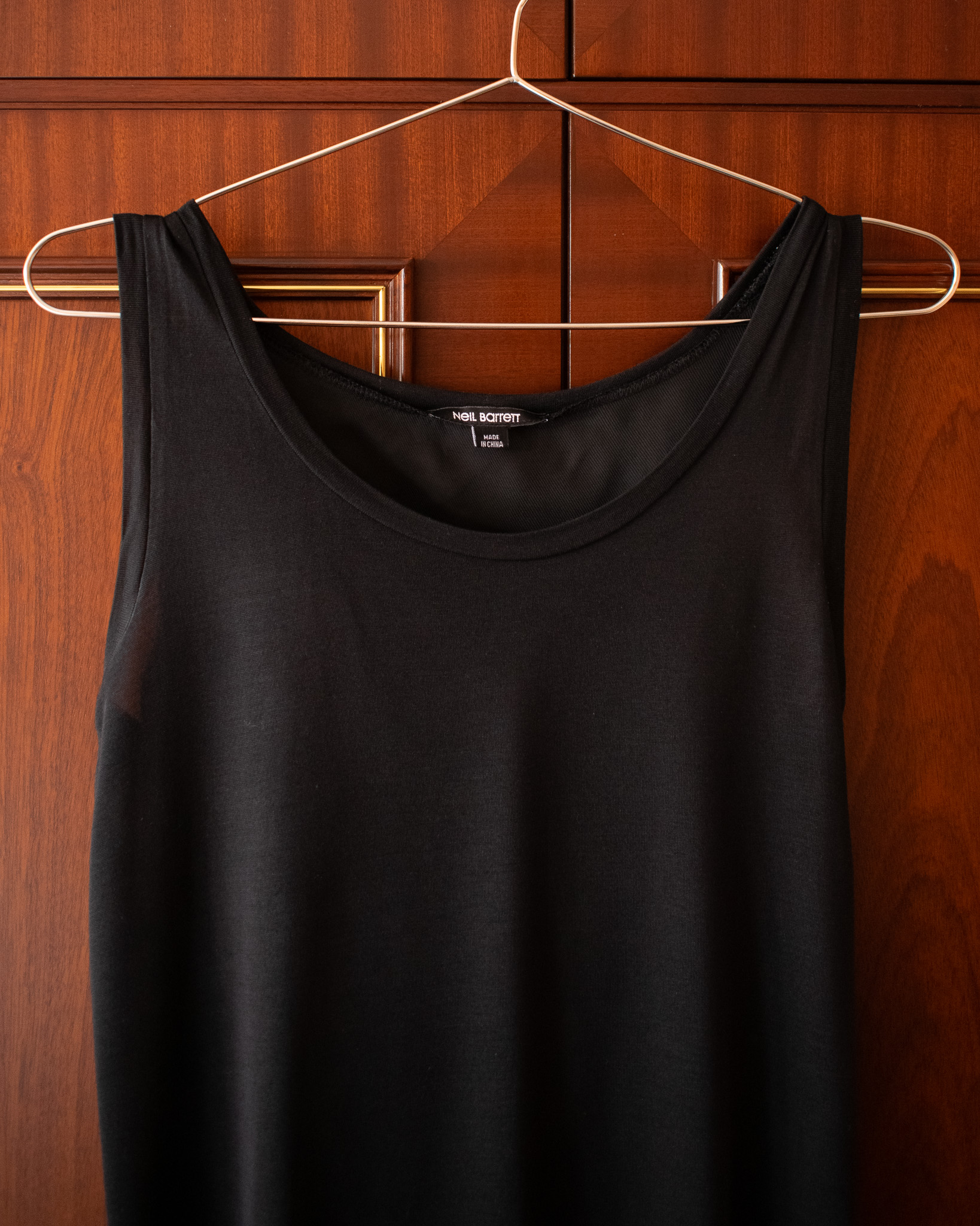 NEIL BARRETT BELTED TANK TOP IN BLACK SILK - S - Image 3