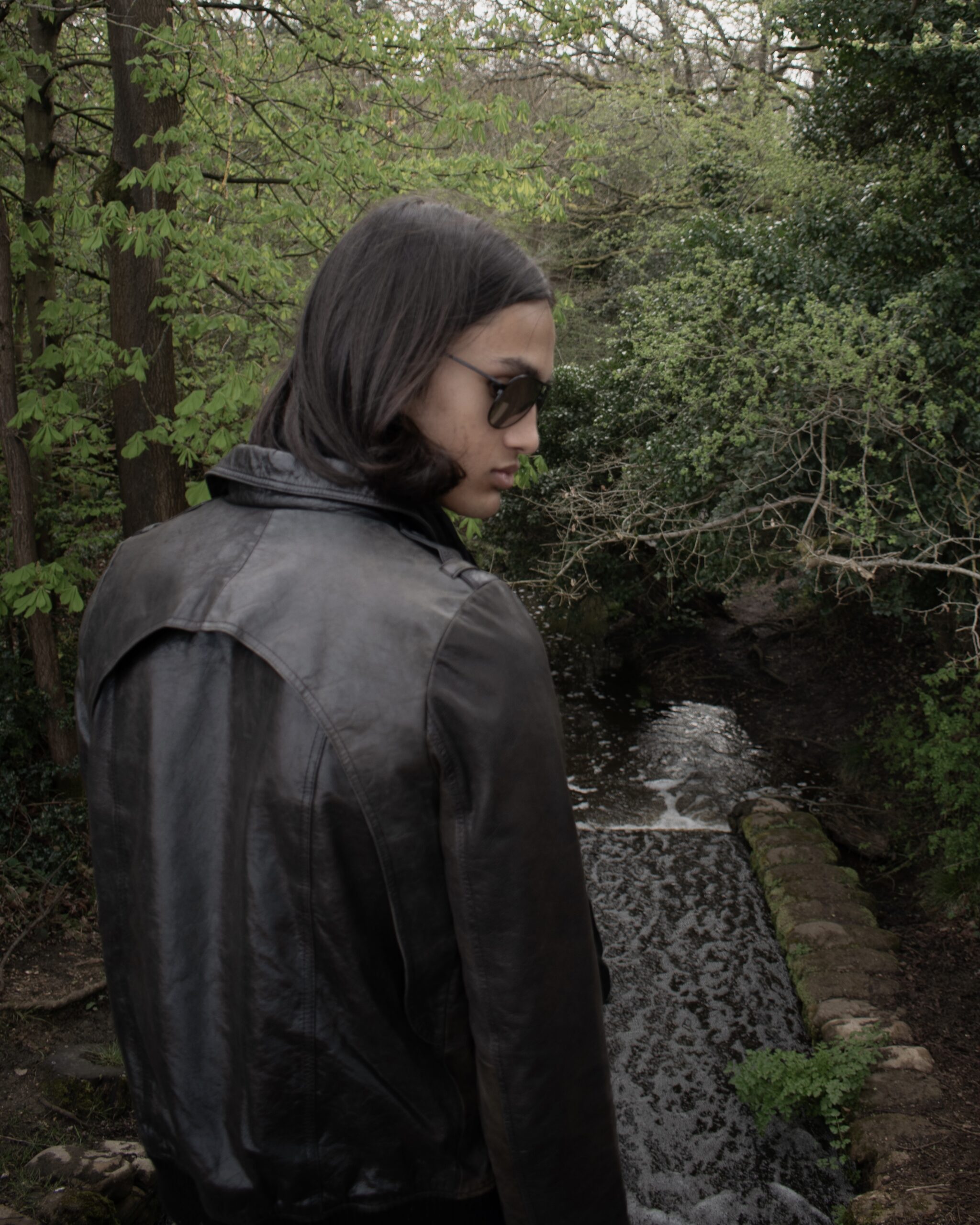 VINTAGE JAPANESE T-POCKET JACKET IN DARK BROWN LEATHER - S/M - Image 3