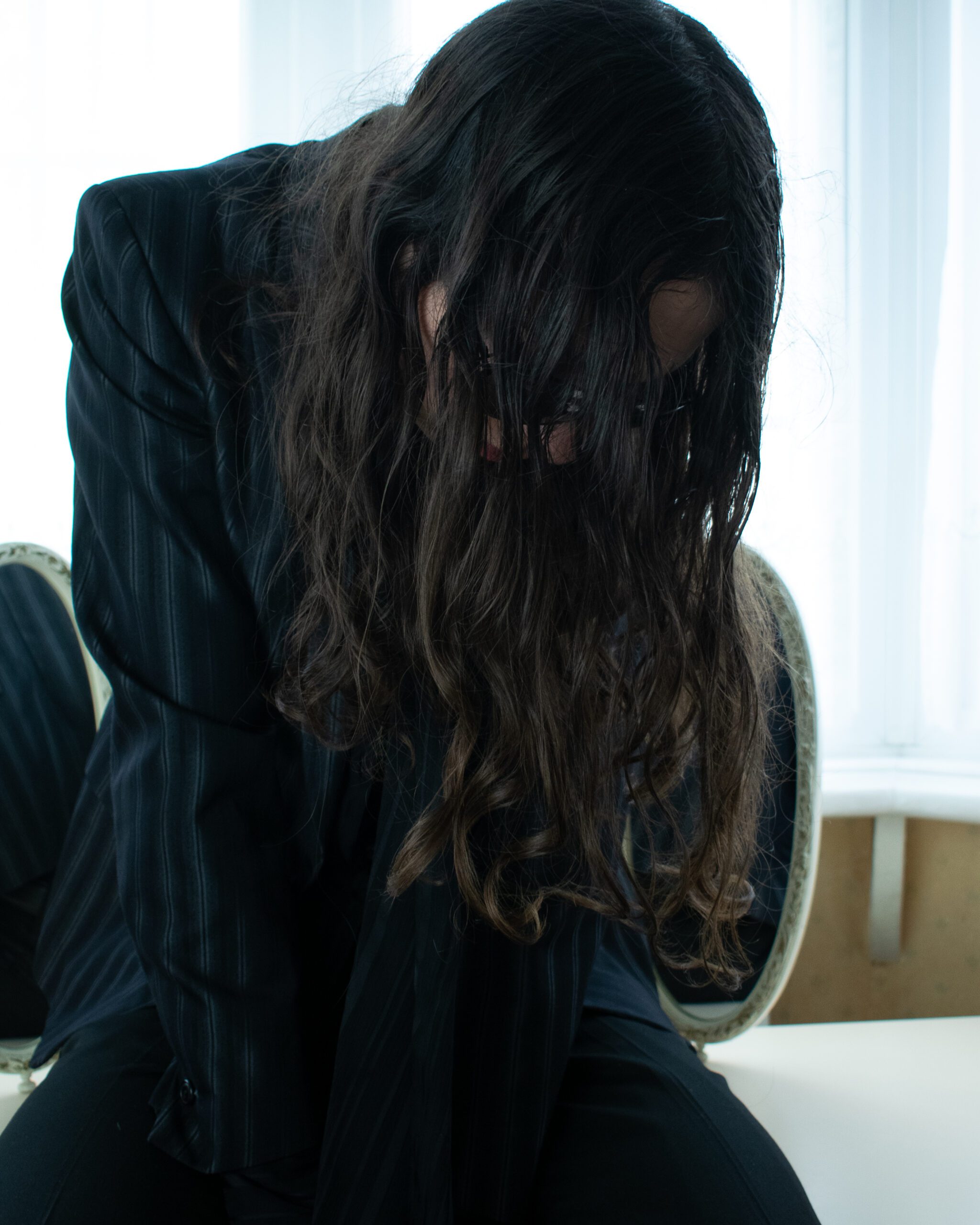 KAZUYUKI KUMAGAI ATTACHMENT BLAZER IN PINSTRIPE - S/M - Image 3