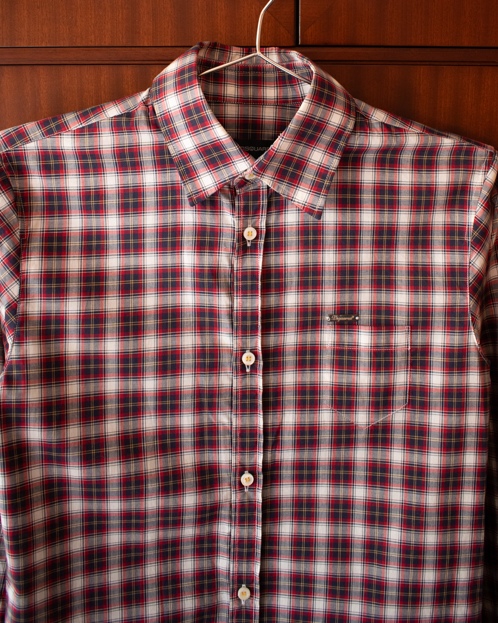 DSQUARED2 SS13 CROPPED BUTTON DOWN SHIRT IN FLANNEL PATTERN - S - Image 4