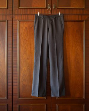 DIESEL PLEATED SUIT TROUSER IN SUBTLE CHARCOAL BLACK STRIPE - 30x33"