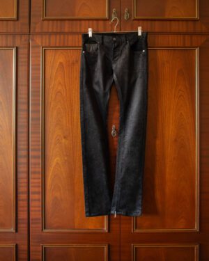 GALAABEND ZIPPER SKINNY JEANS IN DEEP BLACK CORDUROY - 29x33"