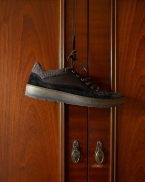 DIOR HOMME BY KRIS VAN ASSCHE BLACK LEATHER SNEAKER - UK 7