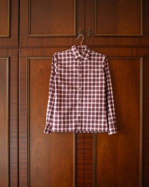 DSQUARED2 SS13 CROPPED BUTTON DOWN SHIRT IN FLANNEL PATTERN - S