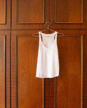 ZADIG & VOLTAIRE DISTRESSED WHITE TANK TOP - WMNS S