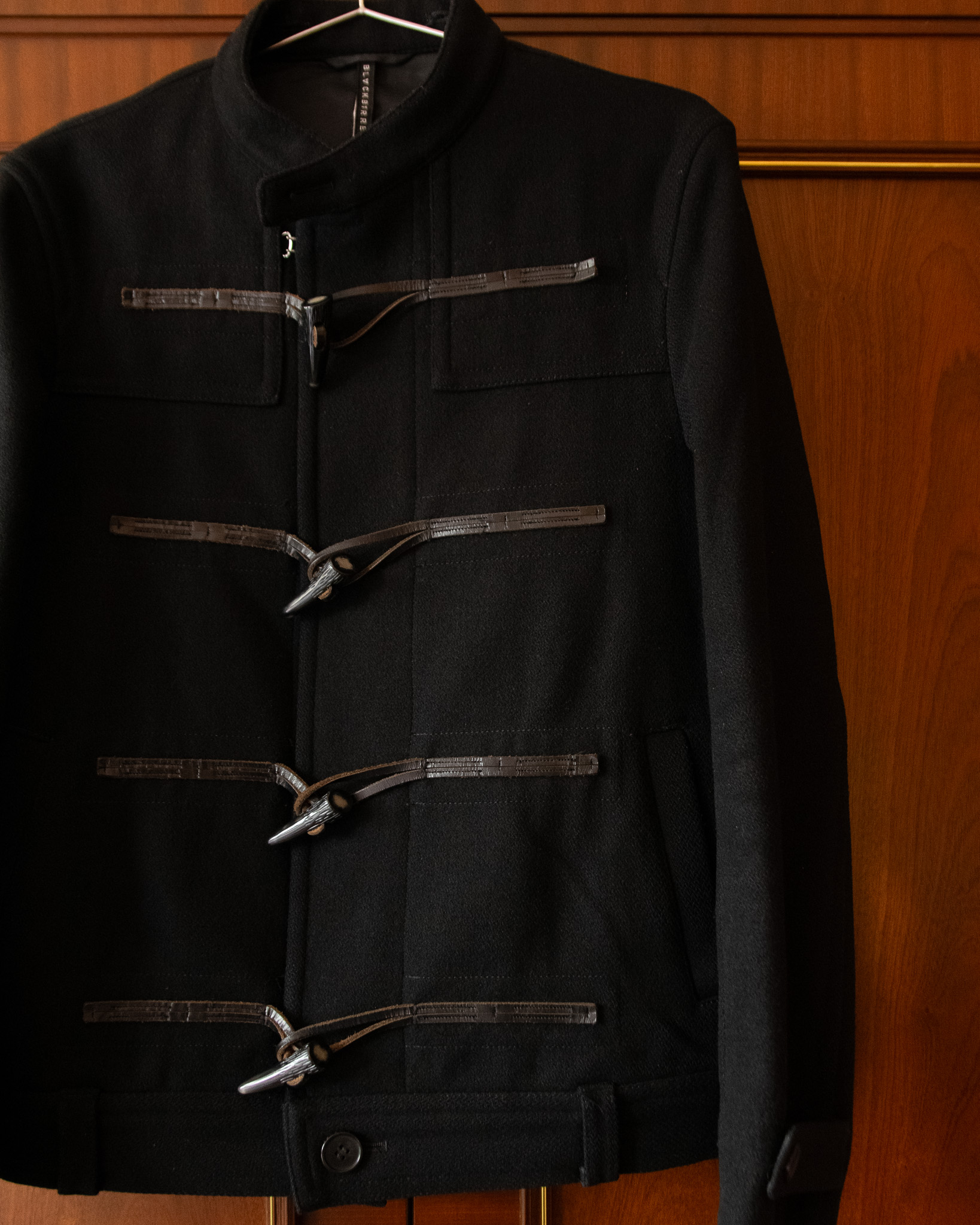 NEIL BARRETT BLACK BARRETT SHORT DUFFLE JACKET IN BLACK WOOL - M - Image 4