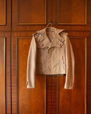 MIHARA YASUHIRO AW06 SHORT PEA COAT IN DIRTY BEIGE - S