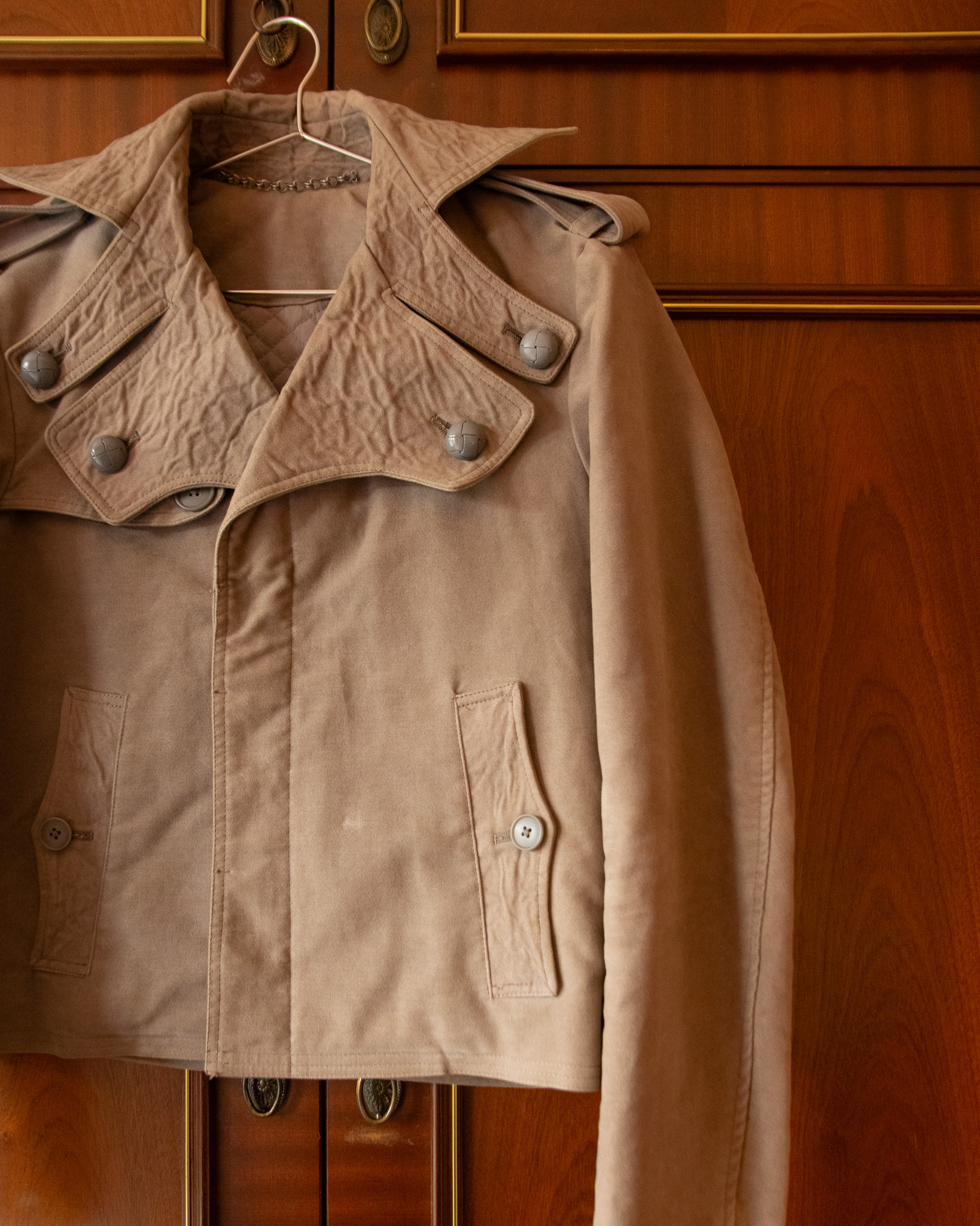 MIHARA YASUHIRO AW06 SHORT PEA COAT IN DIRTY BEIGE - S - Image 3