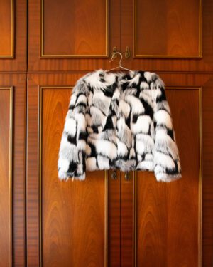 VINTAGE JAPANESE TWO TONE JACKET IN FAUX FUR - WMNS S