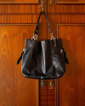 COACH HANDBAG IN BLACK LEATHER