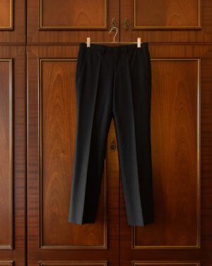 NEIL BARRETT BLACK BARRETT PLEATED TROUSER IN BLACK PINSTRIPE - 29x31"