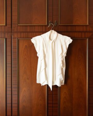 LANVIN BY ALBER ELBAZ SS16 LAVALIERE BLOUSE - UK 8