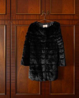 ENCHANTMENT LONG JACKET IN BLACK RABBIT FUR - M WMNS