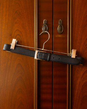 LANVIN EN BLEU BLACK LEATHER BELT - 28/32"