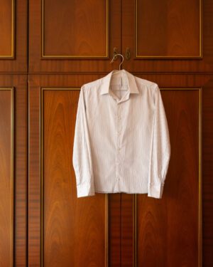 NEIL BARRETT "BLACK BARRETT" WHITE STRIPED OXFORD SHIRT - S/M