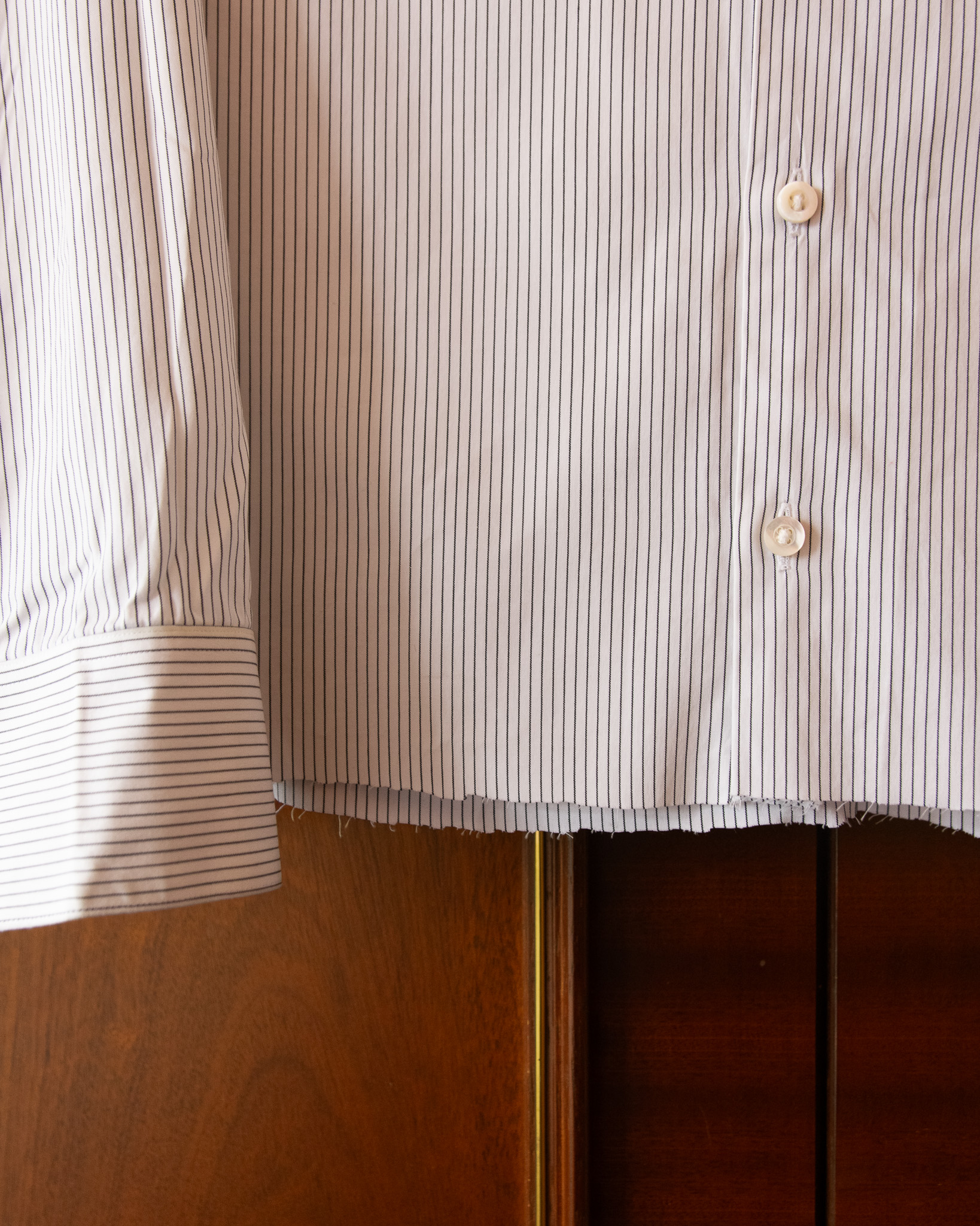 NEIL BARRETT "BLACK BARRETT" WHITE STRIPED OXFORD SHIRT - S/M - Image 4